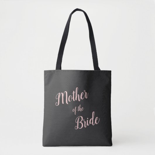 Roze moderne script moeder van de bruid tote bag (Voorkant)