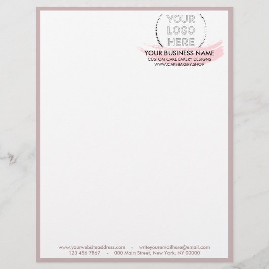 Roze, moderne scriptbakkerijvolgorde flyer (Achterkant)