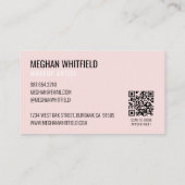Roze Moderne Sociale Icoon QR-code Fotomake-up Visitekaartje (Achterkant)