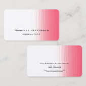 Roze, moderne, stijlvolle, rendy minimalist visitekaartje (Voorkant / Achterkant)