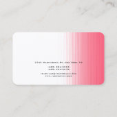 Roze, moderne, stijlvolle, rendy minimalist visitekaartje (Achterkant)