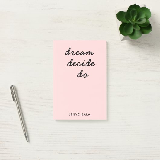 Roze moderne stijlvolle script ontwerp post-it® notes (Kantoor)