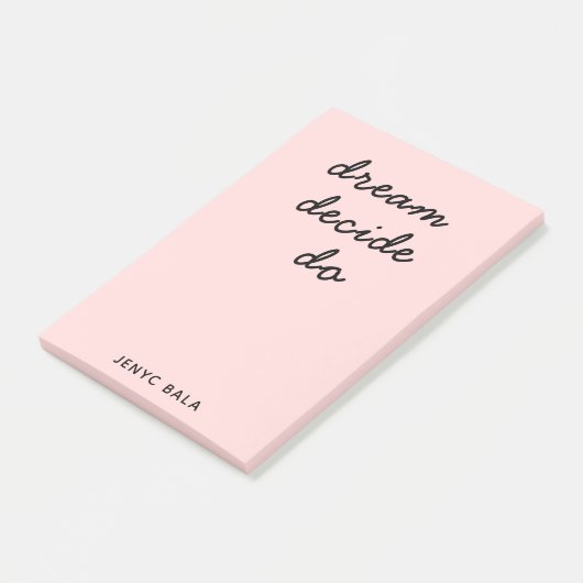 Roze moderne stijlvolle script ontwerp post-it® notes (Schuin)