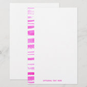 Roze moderne strepen voor Waterverf Briefpapier (Voorkant / Achterkant)