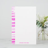 Roze moderne strepen voor Waterverf Briefpapier (Staand voorkant)