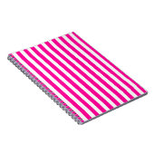 Roze moderne stripes notitieboek (Rechterzijde)