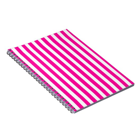 Roze moderne stripes notitieboek (Rechterzijde)