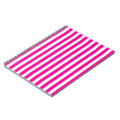 Roze moderne stripes notitieboek (Linkerzijde)
