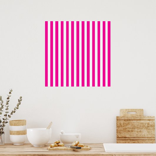 Roze moderne stripes poster (Keuken)