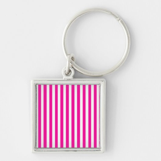 Roze moderne stripes sleutelhanger (Voorkant)
