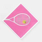 Roze moderne Tennis Ball White Racket Servet (Hoek)