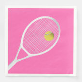 Roze moderne Tennis Ball White Racket Servet (Voorkant)