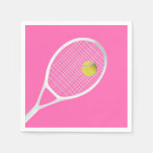 Roze moderne Tennis Ball White Racket Servet (Voorkant)