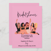 roze moderne trouwfeest uitnodigingskaart save the date (Voorkant / Achterkant)