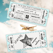 Roze moderne typografie Ticket Wedding Kaart