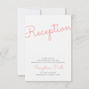 Roze Moderne Typografie Trouwreceptie Kaart