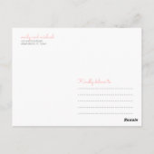 Roze moderne Typografie Weddenschap Bedankt Briefkaart (Achterkant)