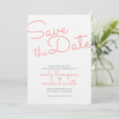 Roze moderne Typografie Weddenschap sparen de Datu Save The Date (Staand voorkant)