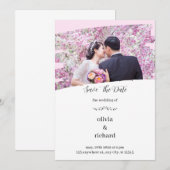 Roze moderne uitnodiging tot huwelijk (Voorkant / Achterkant)