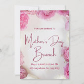 Roze moderne uitnodiging tot Moederdag (Voorkant)