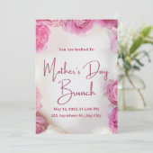 Roze moderne uitnodiging tot Moederdag (Staand voorkant)