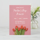 Roze moderne uitnodiging tot Moederdag (Staand voorkant)