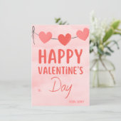 Roze moderne uitnodiging van de Valentijnse Partij (Staand voorkant)