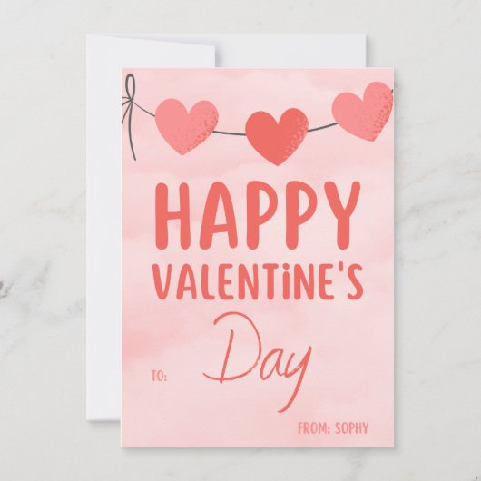 Roze moderne uitnodiging van de Valentijnse Partij (Voorkant)