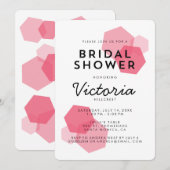 Roze | Moderne uitnodiging voor meetbare bridal (Voorkant / Achterkant)