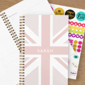 Roze Moderne Union Jack Flag Gepersonaliseerde Pla Planner