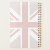 Roze Moderne Union Jack Flag Gepersonaliseerde Pla Planner (Achterkant)