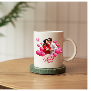 Roze Moderne valentijn's Day Tweekleurige Koffiemok