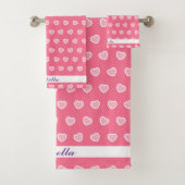 Roze moderne Valentijnsdag Collectie Bad Handdoek (Insitu)