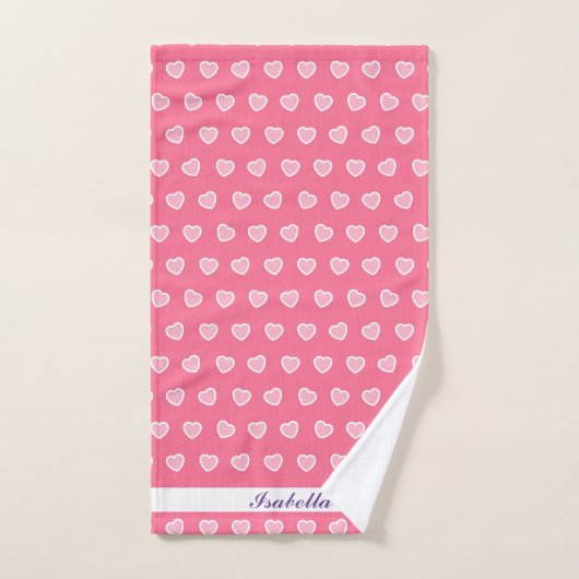 Roze moderne Valentijnsdag Collectie Bad Handdoek (Handdoek)