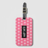 Roze moderne Valentijnsdag Collectie Bagagelabel (Voorkant (verticaal))