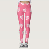 Roze moderne Valentijnsdag Collectie Leggings (Voorkant)