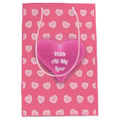 Roze moderne Valentijnsdag Collectie Medium Cadeauzakje (Voorkant)