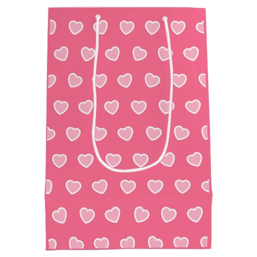 Roze moderne Valentijnsdag Collectie Medium Cadeauzakje (Achterkant)