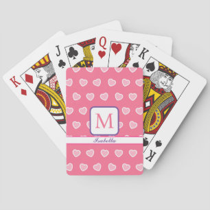 Roze moderne Valentijnsdag Collectie Pokerkaarten