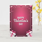 Roze moderne Valentijnskaart Kaart (Gele Bloem)