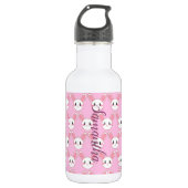 Roze moderne verkoute bunny Rabbit Waterfles (Voorkant)