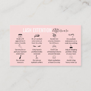 Roze moderne wastips en instructies visitekaartje