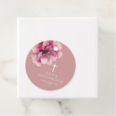 Roze Moderne Waterverf Bloembevestiging Bedankjes Labels (In situ)