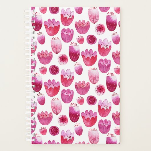 Roze moderne Waterverf Planner (Voorkant)