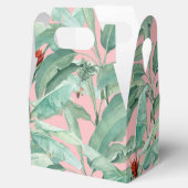 Roze moderne Waterverf tropische banaan palmblader Bedankdoosjes (Geopend)