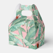 Roze moderne Waterverf tropische banaan palmblader Bedankdoosjes (Voorkant Zijde)