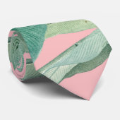 Roze moderne Waterverf tropische banaan palmblader Stropdas (Opgerold)