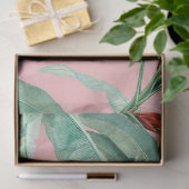 Roze moderne Waterverf tropische banaan palmblader Tissuepapier (Geschenk)