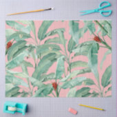 Roze moderne Waterverf tropische banaan palmblader Tissuepapier (Craft)