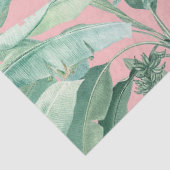Roze moderne Waterverf tropische banaan palmblader Tissuepapier (Detail)